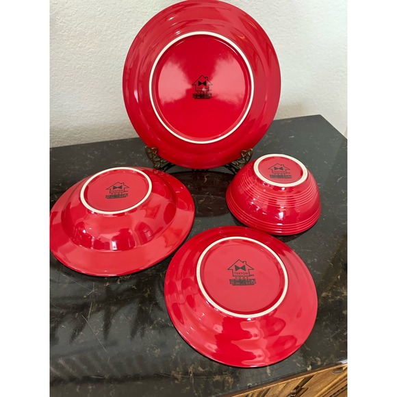 Tuxton Home Concentric Dinnerware Cayenne Red-4 Piece Place Setting - Picture 7 of 8
